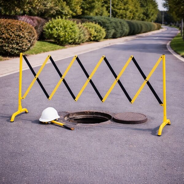 Straight Expanding Barrier – Black and Yellow