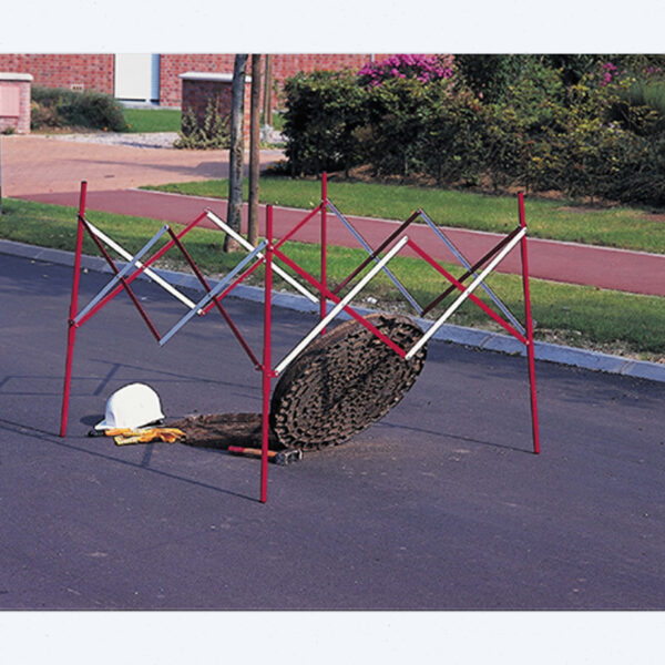 Barriera elastica quadrata bianca e rossa