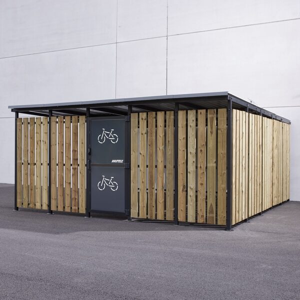 Abri sécurisé 5x5m – Modèle tôle/bois