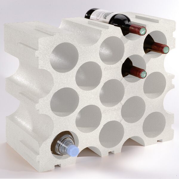 Range 15 bouteilles polystyrène en matière recyclée