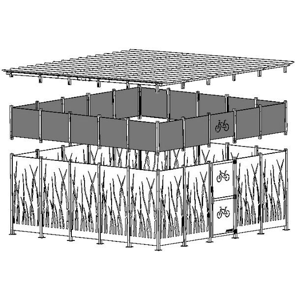 Réhausse pour abri cubique 5x2m M110VRO/TB/BA
