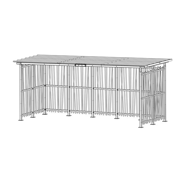Abri cubique 5x2m – Modèle bambou
