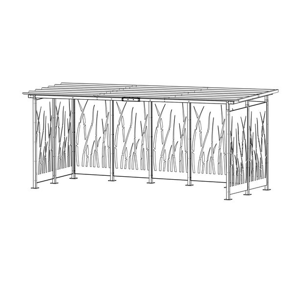 Abri cubique 5x2m – Modèle roseau