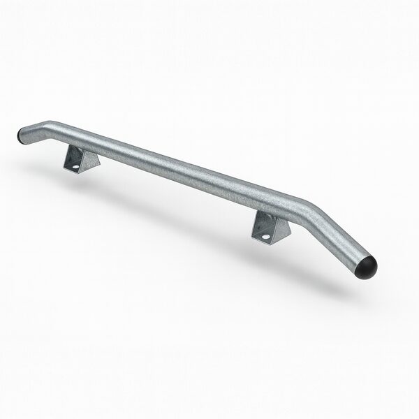 Parking Wheel Stop / Wheel Guide / Wheelchair Ramp Edge Barrier – Curved Model Ø 76 mm – Galvanised